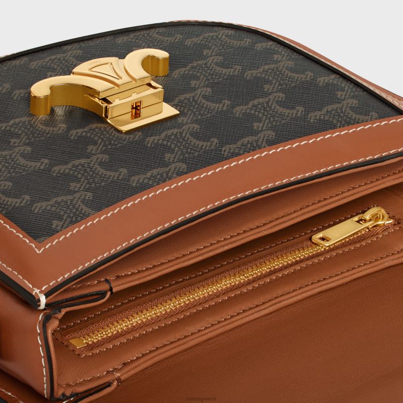 besace clea σε καμβά triomphe & δέρμα μοσχαριού γυναίκες CELINE 640PT177 αξεσουάρ βυρσοδέψω