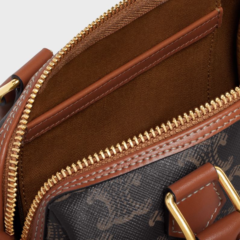 μικρό boston cuir triomphe σε καμβά triomphe & δέρμα μοσχαριού γυναίκες CELINE 640PT207 αξεσουάρ βυρσοδέψω