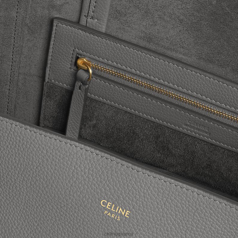 φάντασμα μεσαίου τύπου cabas σε δέρμα μοσχαριού με μαλακούς κόκκους γυναίκες CELINE 640PT254 αξεσουάρ γκρί