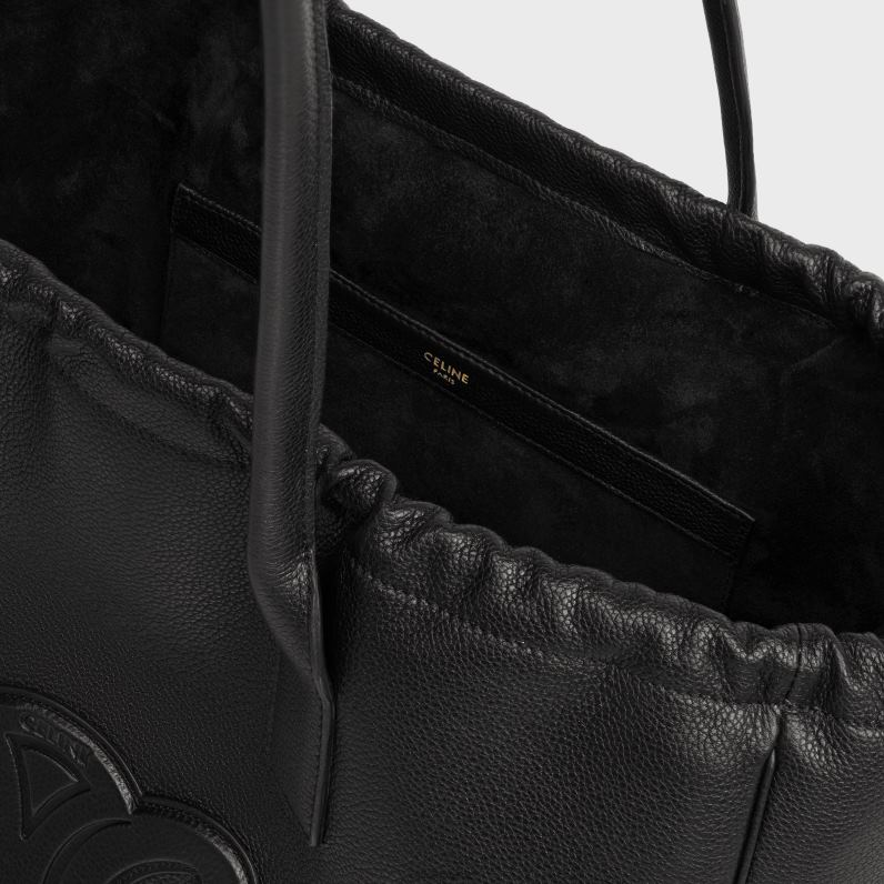 κορδόνι περίσφιξης cabas cuir triomphe από δέρμα μοσχαριού γυναίκες CELINE 640PT196 αξεσουάρ μαύρος