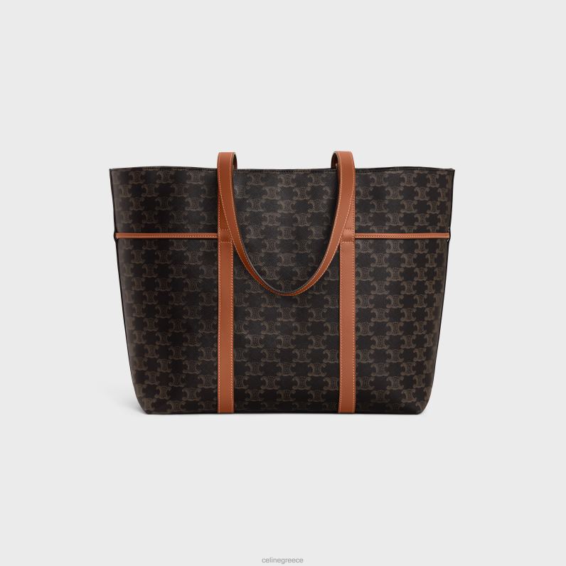 Κορδόνι περίσφιξης cabas σε καμβά triomphe & δέρμα μοσχαριού γυναίκες CELINE 640PT235 αξεσουάρ βυρσοδέψω