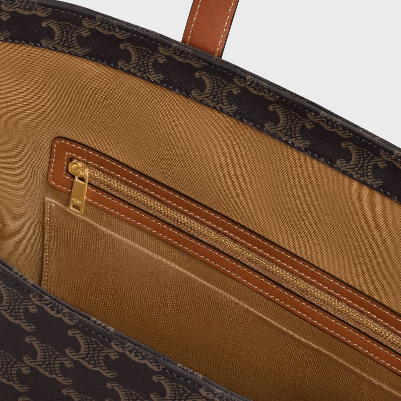 Κορδόνι περίσφιξης cabas σε καμβά triomphe & δέρμα μοσχαριού γυναίκες CELINE 640PT235 αξεσουάρ βυρσοδέψω