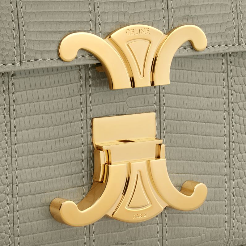 τσάντα ώμου με αλυσίδα claude σε συνονθύλευμα σαύρας γυναίκες CELINE 640PT188 αξεσουάρ πράσινο πηλό