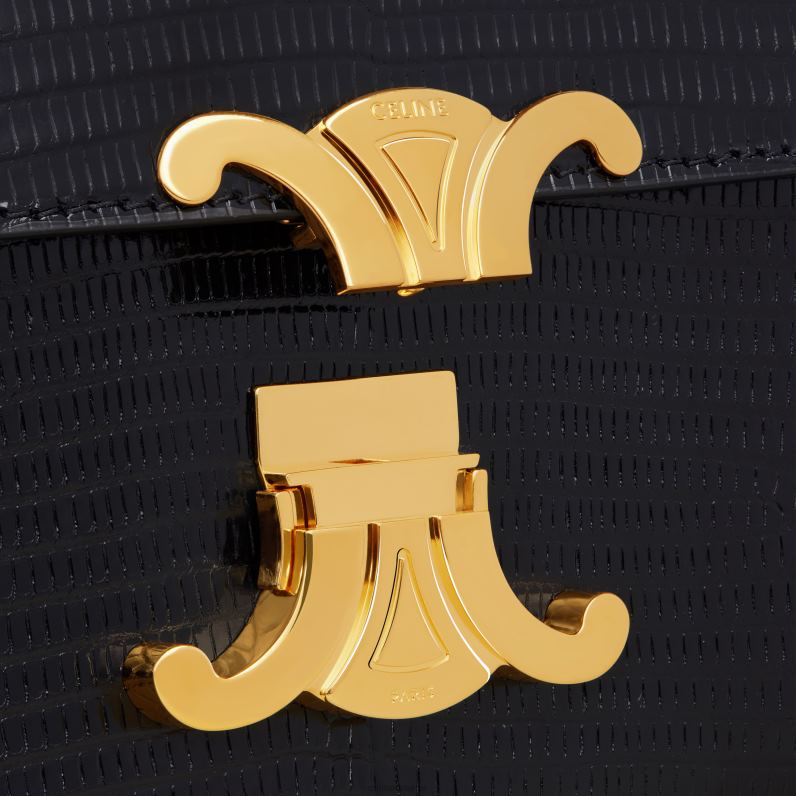 τσάντα ώμου αλυσίδα claude σε σαύρα γυναίκες CELINE 640PT189 αξεσουάρ μαύρος