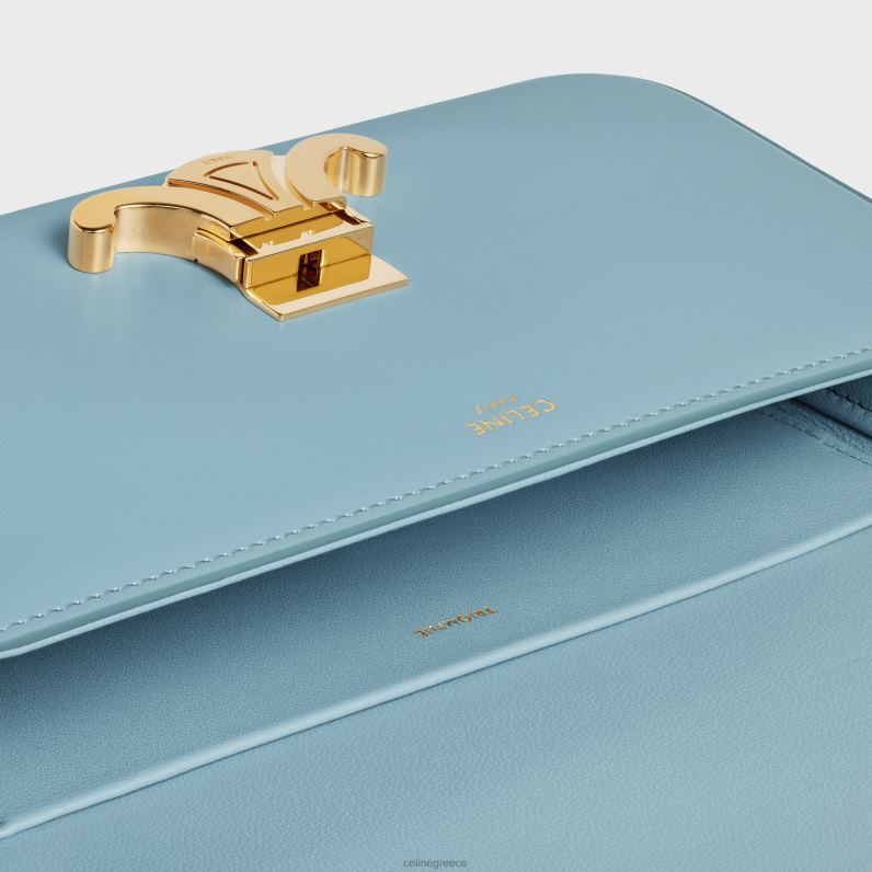τσάντα ώμου claude από γυαλιστερό δέρμα μοσχαριού γυναίκες CELINE 640PT191 αξεσουάρ Καλιφόρνια μπλε