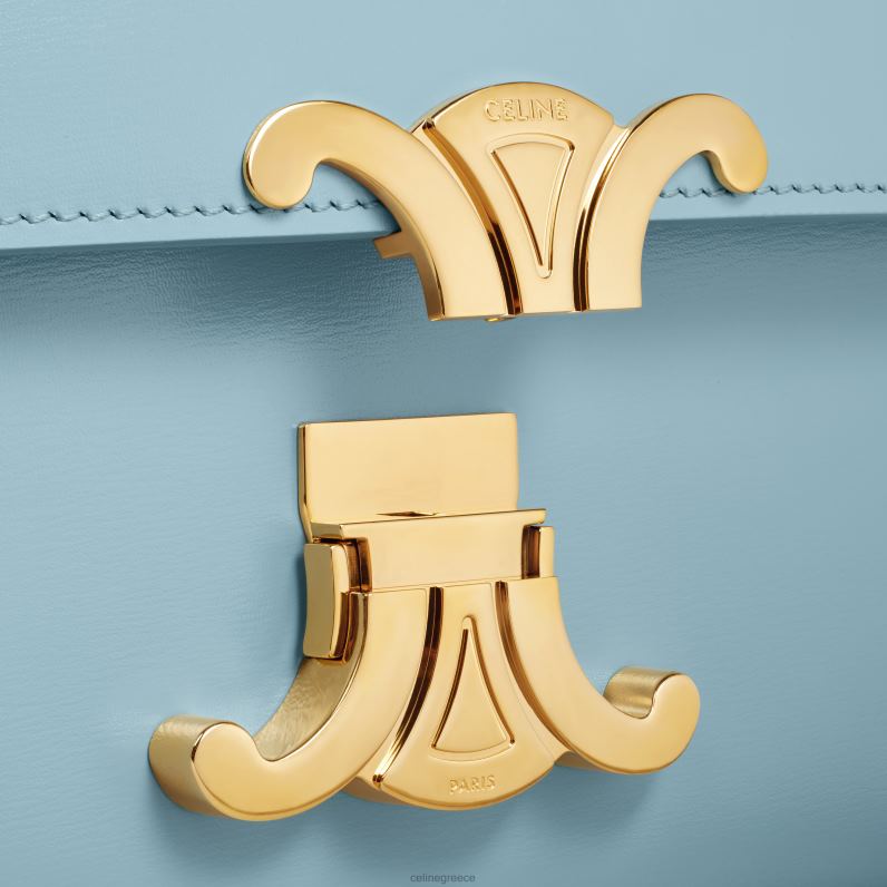 τσάντα ώμου claude από γυαλιστερό δέρμα μοσχαριού γυναίκες CELINE 640PT191 αξεσουάρ Καλιφόρνια μπλε