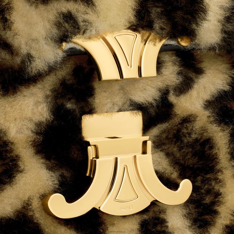 τσάντα ώμου αλυσίδα claude σε κούρεμα με στάμπα γυναίκες CELINE 640PT53 αξεσουάρ λεοπάρδαλη