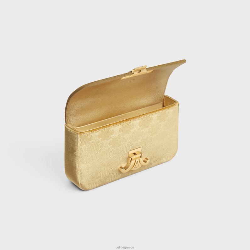 τσάντα ώμου αλυσίδα claude σε βελούδο με triomphe παντού γυναίκες CELINE 640PT185 αξεσουάρ χρυσός