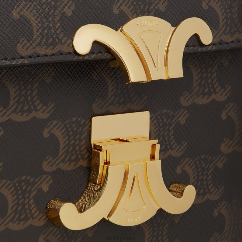 τσάντα ώμου claude σε καμβά triomphe & δέρμα μοσχαριού γυναίκες CELINE 640PT192 αξεσουάρ βυρσοδέψω