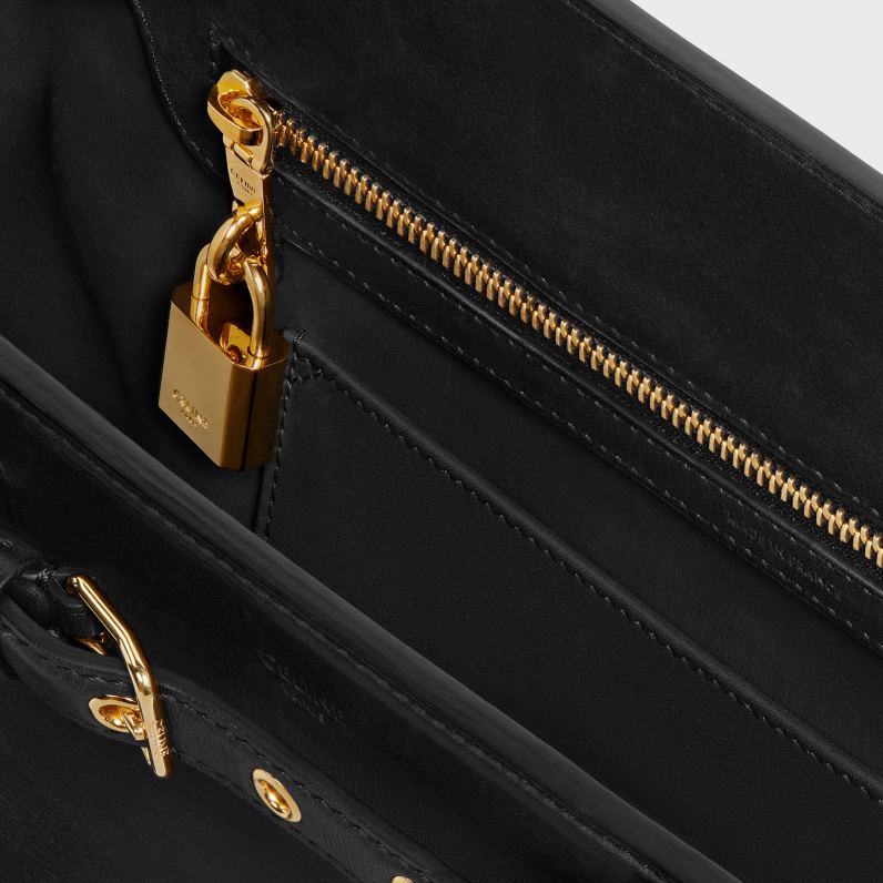 τσάντα conti από φυσικό δέρμα μοσχαριού γυναίκες CELINE 640PT165 αξεσουάρ μαύρος