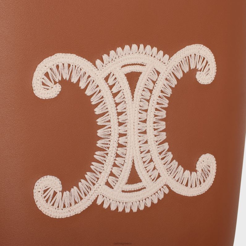 μικρός κουβάς cuir triomphe σε λείο δέρμα μοσχαριού με κέντημα triomphe γυναίκες CELINE 640PT200 αξεσουάρ βυρσοδέψω