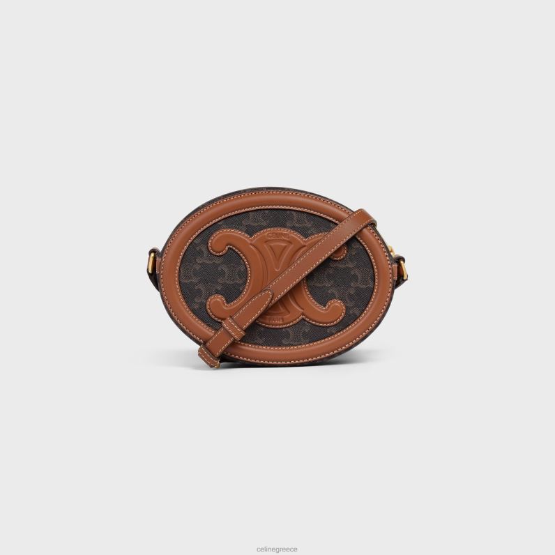 οβάλ τσάντα cuir triomphe σε καμβά triomphe & δέρμα μοσχαριού γυναίκες CELINE 640PT212 αξεσουάρ βυρσοδέψω