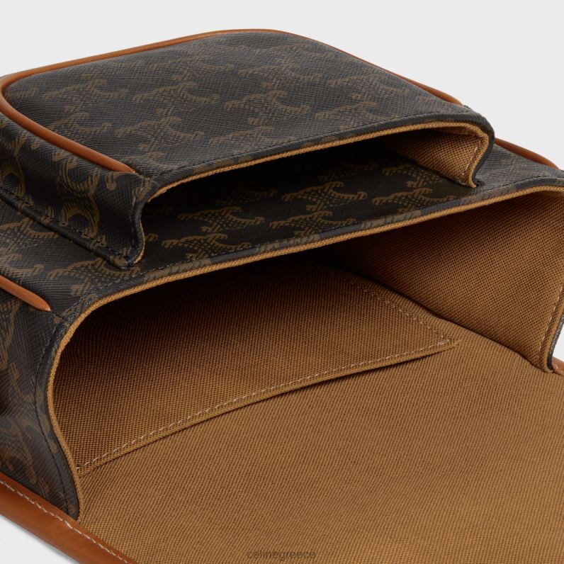 μεσαία τσάντα folco σε καμβά triomphe & δέρμα μοσχαριού γυναίκες CELINE 640PT221 αξεσουάρ βυρσοδέψω