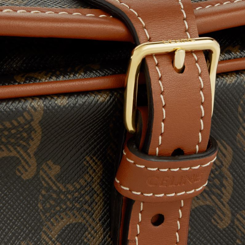 μεσαία τσάντα folco σε καμβά triomphe & δέρμα μοσχαριού γυναίκες CELINE 640PT221 αξεσουάρ βυρσοδέψω