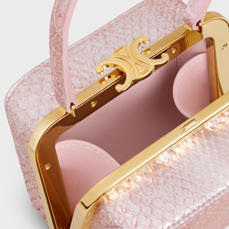 lana minaudiere σε μαργαριταρένιο πύθωνα γυναίκες CELINE 640PT39 αξεσουάρ τριαντάφυλλο