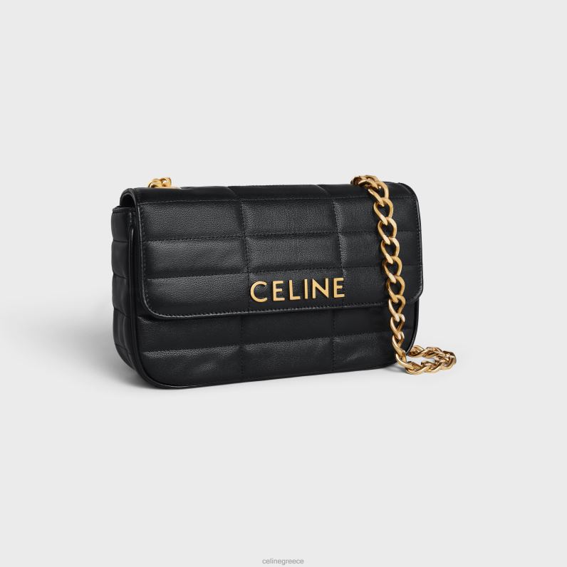 τσάντα ώμου αλυσίδας matelasse μονόχρωμη σε καπιτονέ δέρμα μοσχαριού γυναίκες CELINE 640PT280 αξεσουάρ μαύρος