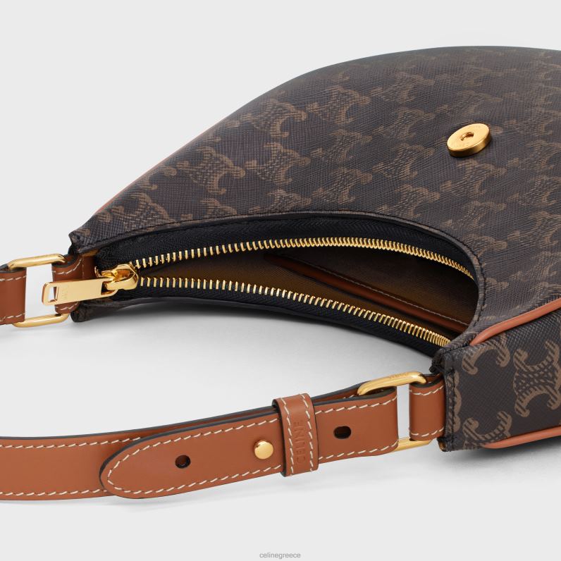 medium ava triomphe τσάντα σε καμβά triomphe & δέρμα μοσχαριού γυναίκες CELINE 640PT154 αξεσουάρ βυρσοδέψω