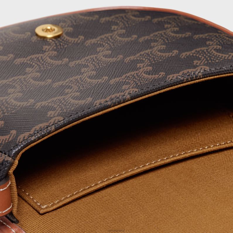 mini besace σε καμβά triomphe & δέρμα μοσχαριού γυναίκες CELINE 640PT226 αξεσουάρ βυρσοδέψω