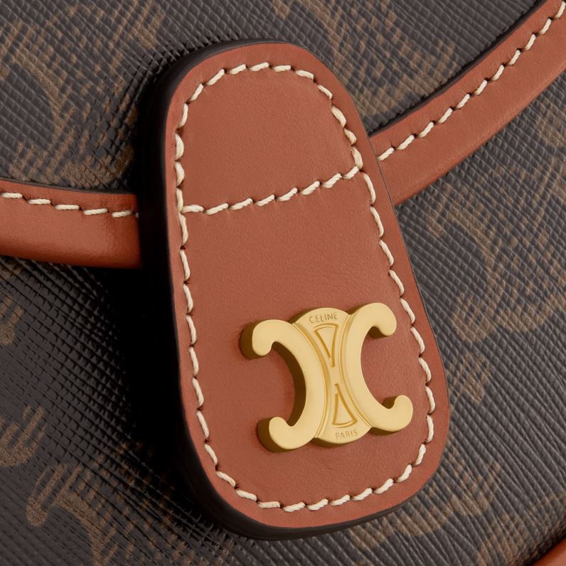 mini besace σε καμβά triomphe & δέρμα μοσχαριού γυναίκες CELINE 640PT226 αξεσουάρ βυρσοδέψω