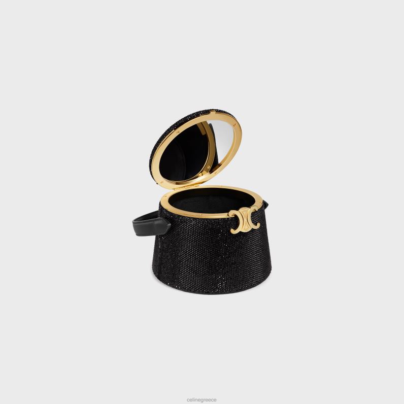 nina minaudiere σε καστόρι μοσχαρίσιο δέρμα με στρας γυναίκες CELINE 640PT288 αξεσουάρ μαύρος