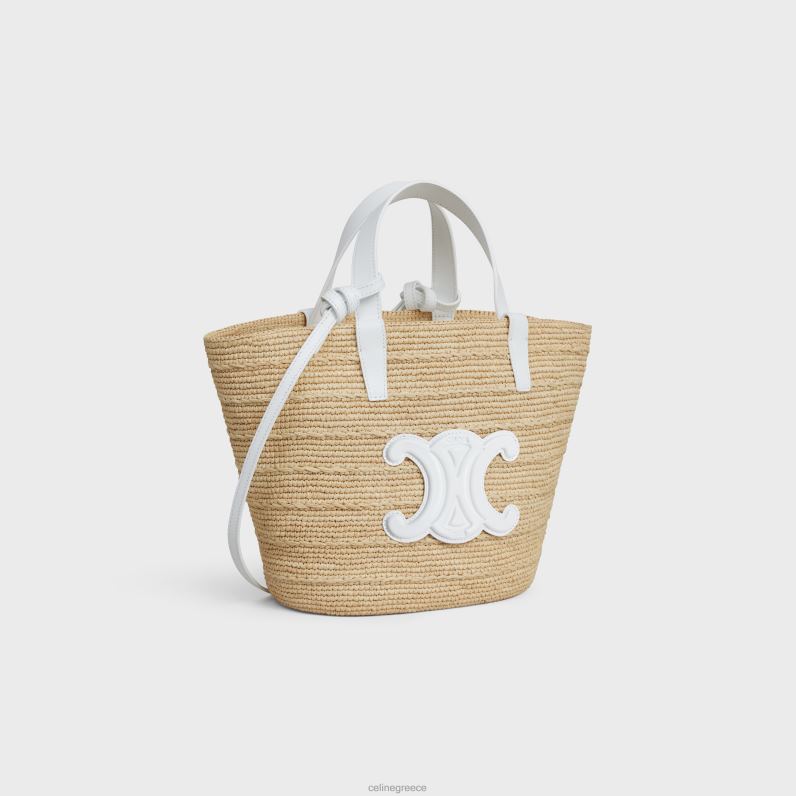 εφηβικό ελαστικό κλασικό πανί σε raffia & δέρμα μοσχαριού γυναίκες CELINE 640PT27 αξεσουάρ blanc de blanc