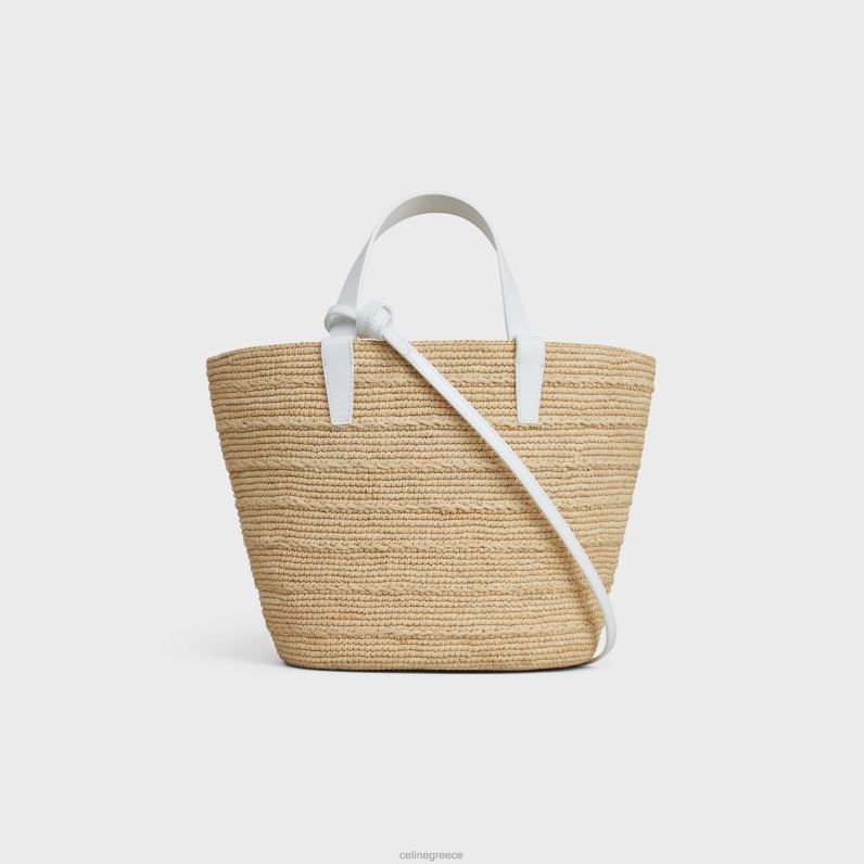 εφηβικό ελαστικό κλασικό πανί σε raffia & δέρμα μοσχαριού γυναίκες CELINE 640PT27 αξεσουάρ blanc de blanc