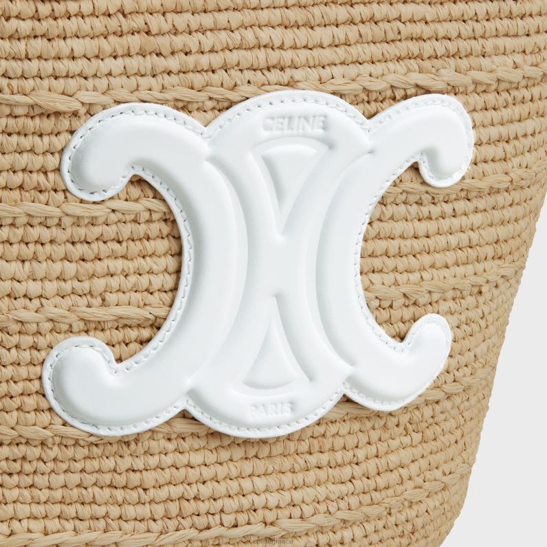 εφηβικό ελαστικό κλασικό πανί σε raffia & δέρμα μοσχαριού γυναίκες CELINE 640PT27 αξεσουάρ blanc de blanc