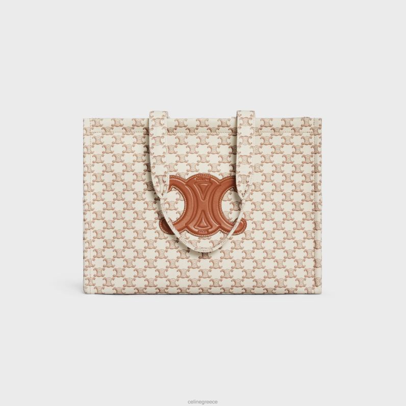 μεγάλες καμπίνες thais σε ύφασμα με καμβά triomphe και δέρμα μοσχαριού γυναίκες CELINE 640PT245 αξεσουάρ άσπρο