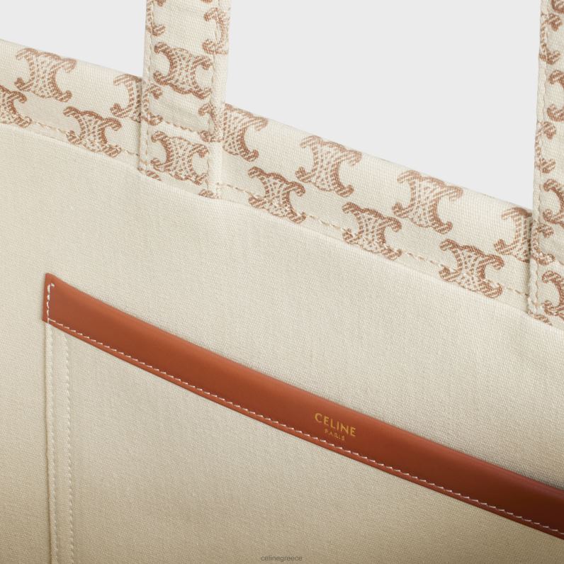 μεγάλες καμπίνες thais σε ύφασμα με καμβά triomphe και δέρμα μοσχαριού γυναίκες CELINE 640PT245 αξεσουάρ άσπρο