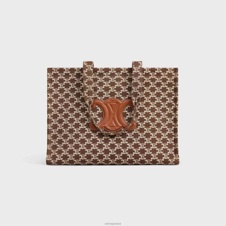 μεγάλες καμπίνες thais σε ύφασμα με καμβά triomphe και δέρμα μοσχαριού γυναίκες CELINE 640PT28 αξεσουάρ καφέ