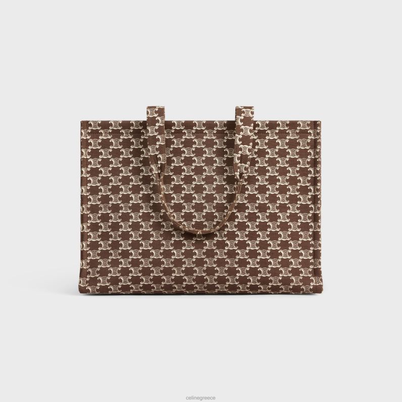 μεγάλες καμπίνες thais σε ύφασμα με καμβά triomphe και δέρμα μοσχαριού γυναίκες CELINE 640PT28 αξεσουάρ καφέ