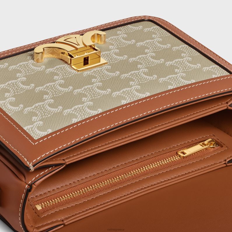 Εφηβική τσάντα θριάμβου σε καμβά triomphe & δέρμα μοσχαριού γυναίκες CELINE 640PT216 αξεσουάρ grege