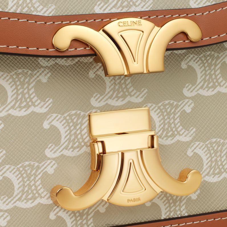 Εφηβική τσάντα θριάμβου σε καμβά triomphe & δέρμα μοσχαριού γυναίκες CELINE 640PT216 αξεσουάρ grege