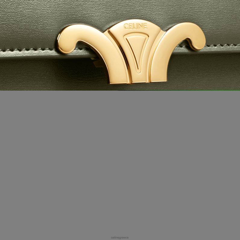 κλασική τσάντα triomphe σε γυαλιστερό δέρμα μοσχαριού γυναίκες CELINE 640PT21 αξεσουάρ μαύρη ελιά