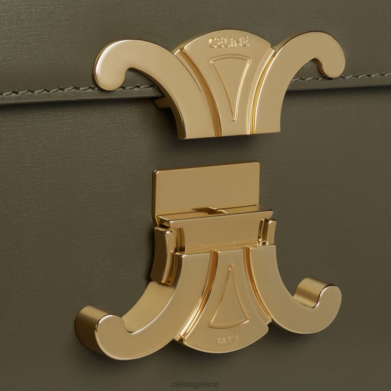 κλασική τσάντα triomphe σε γυαλιστερό δέρμα μοσχαριού γυναίκες CELINE 640PT21 αξεσουάρ μαύρη ελιά