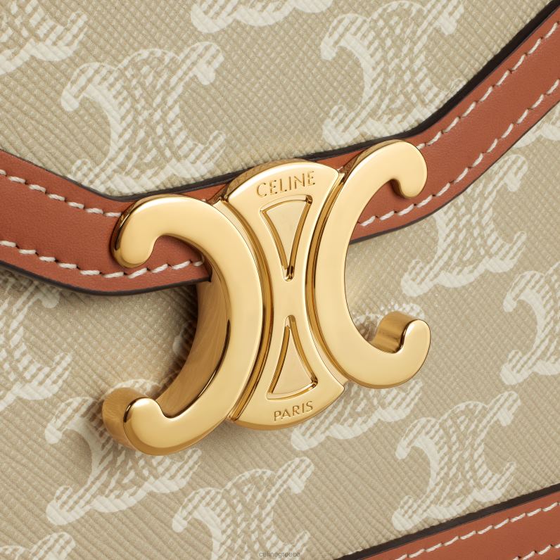 τσάντα φάκελος σε καμβά triomphe & δέρμα μοσχαριού γυναίκες CELINE 640PT224 αξεσουάρ grege