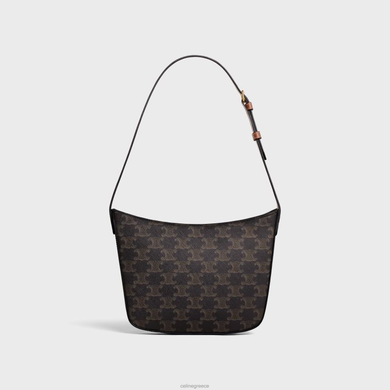 μεσαία τσάντα κροκ σε καμβά triomphe & δέρμα μοσχαριού γυναίκες CELINE 640PT229 αξεσουάρ βυρσοδέψω