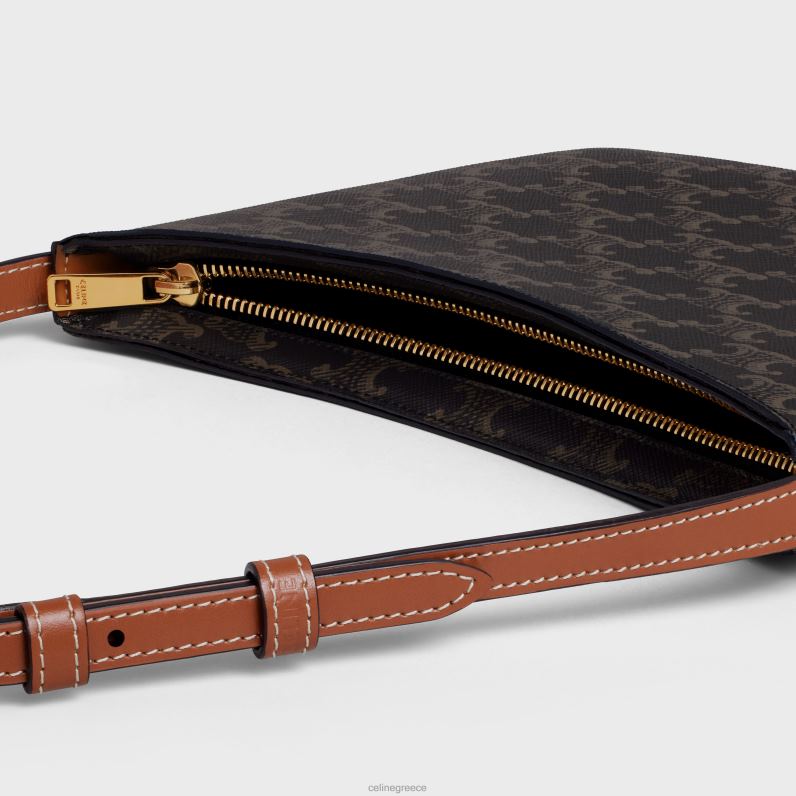 μεσαία τσάντα κροκ σε καμβά triomphe & δέρμα μοσχαριού γυναίκες CELINE 640PT229 αξεσουάρ βυρσοδέψω