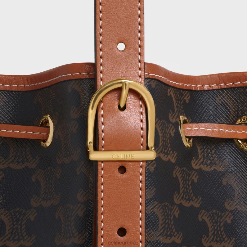 μικρό τσαντάκι με κορδόνια σε καμβά triomphe & δέρμα μοσχαριού γυναίκες CELINE 640PT234 αξεσουάρ βυρσοδέψω