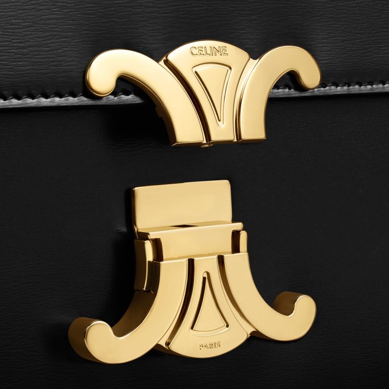 κλασική τσάντα triomphe σε γυαλιστερό δέρμα μοσχαριού γυναίκες CELINE 640PT41 αξεσουάρ μαύρος