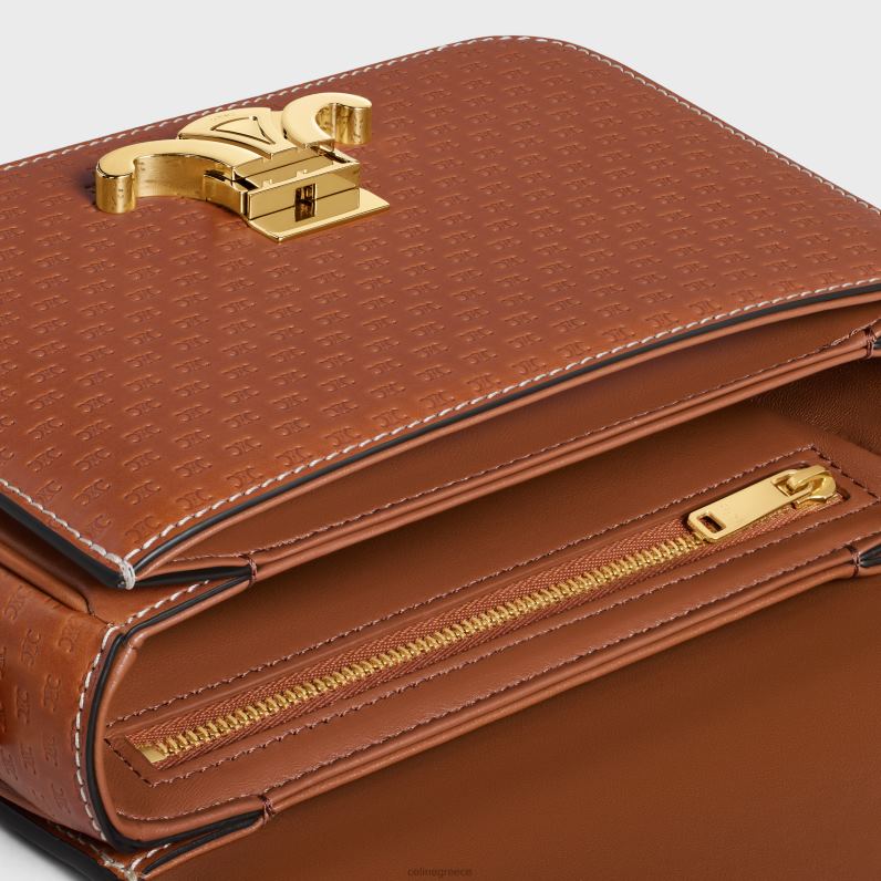 Εφηβική τσάντα θριάμβου από φυσικό δέρμα μοσχαριού με παντού triomphe γυναίκες CELINE 640PT45 αξεσουάρ βυρσοδέψω