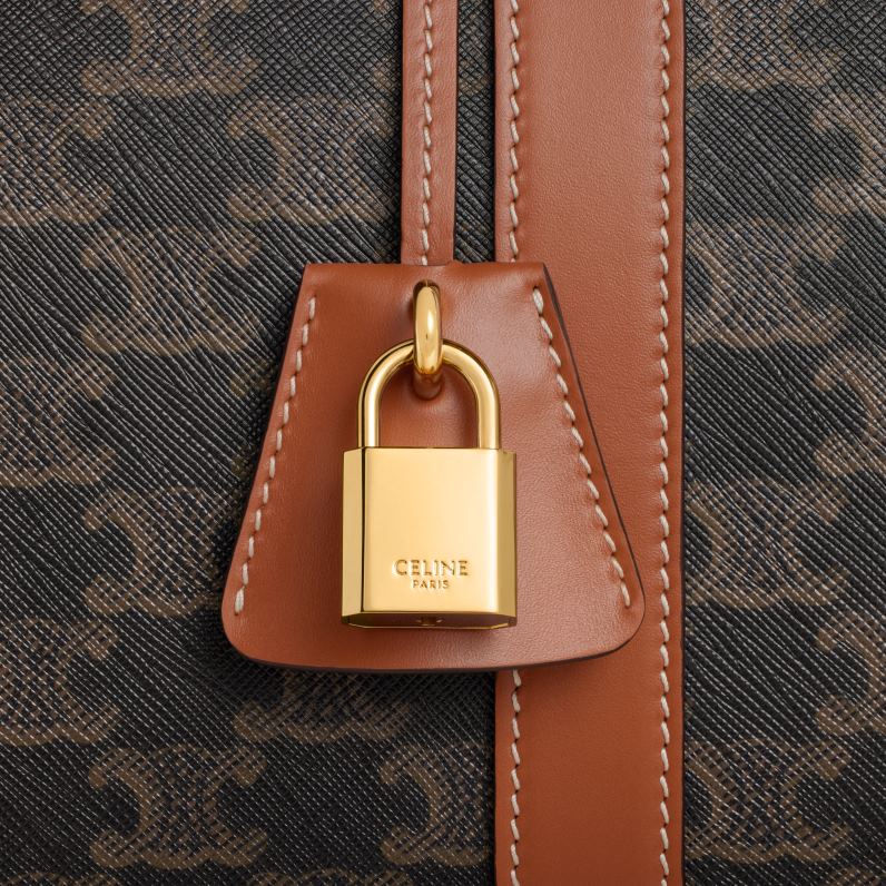 μεγάλη τσάντα ταξιδιού σε καμβά triomphe & δέρμα μοσχαριού γυναίκες CELINE 640PT86 αξεσουάρ βυρσοδέψω