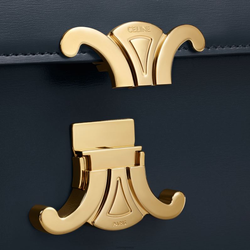 κλασική τσάντα triomphe σε γυαλιστερό δέρμα μοσχαριού γυναίκες CELINE 640PT89 αξεσουάρ ναυτικό μπλε