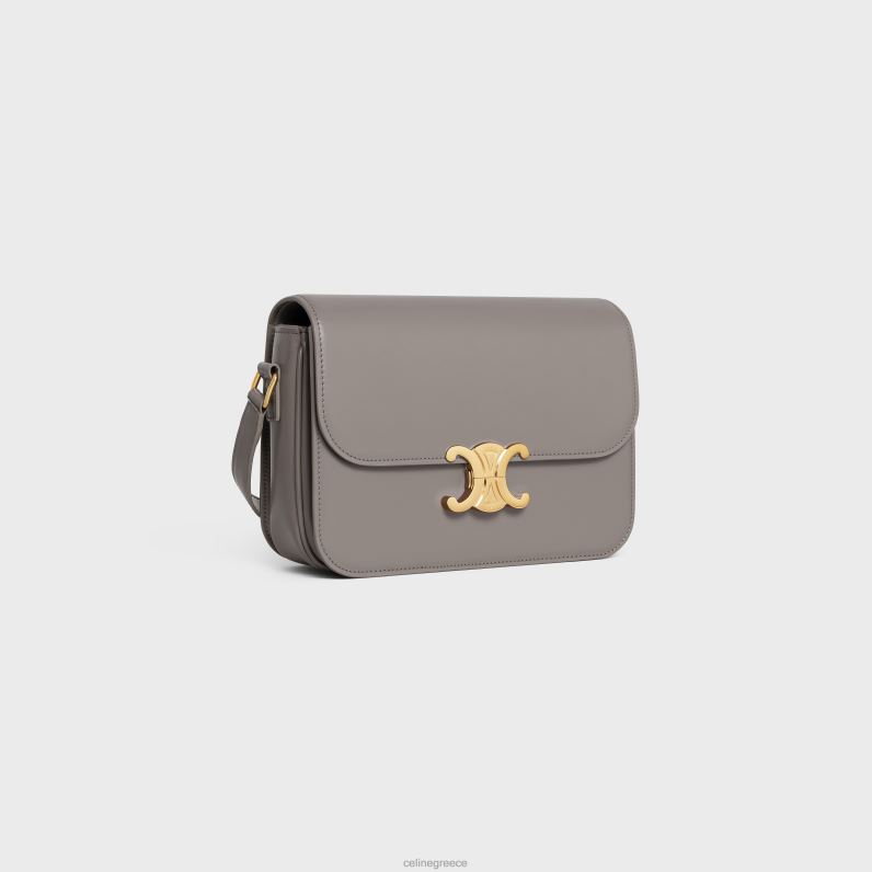 κλασική τσάντα triomphe σε γυαλιστερό δέρμα μοσχαριού γυναίκες CELINE 640PT92 αξεσουάρ χαλίκι