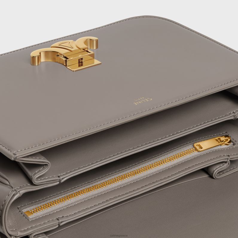 κλασική τσάντα triomphe σε γυαλιστερό δέρμα μοσχαριού γυναίκες CELINE 640PT92 αξεσουάρ χαλίκι