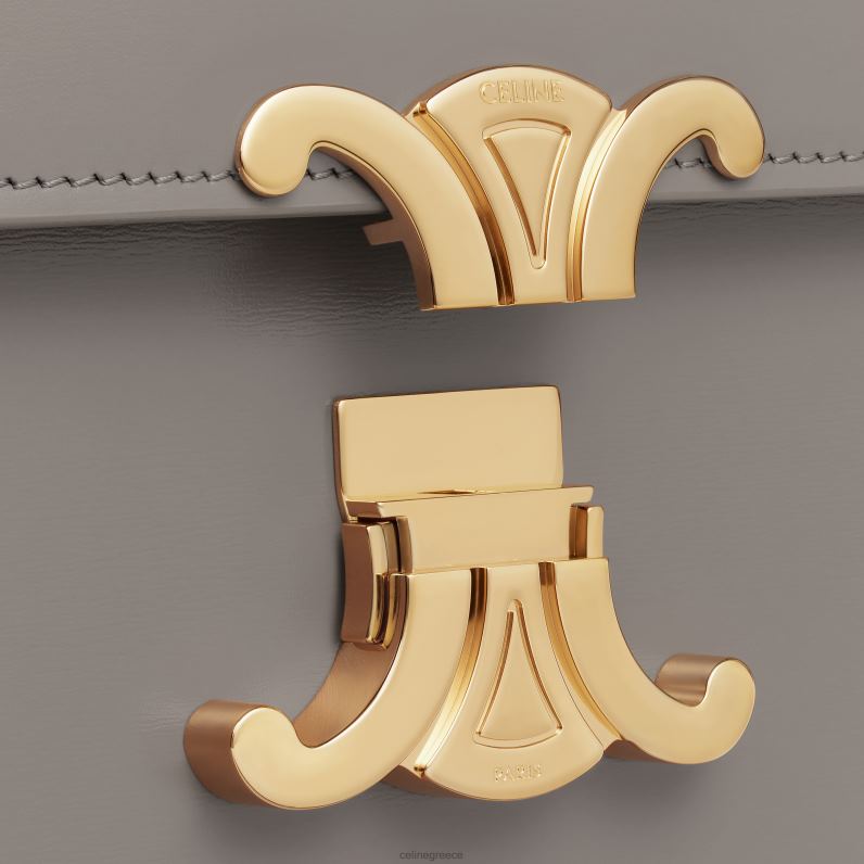 κλασική τσάντα triomphe σε γυαλιστερό δέρμα μοσχαριού γυναίκες CELINE 640PT92 αξεσουάρ χαλίκι