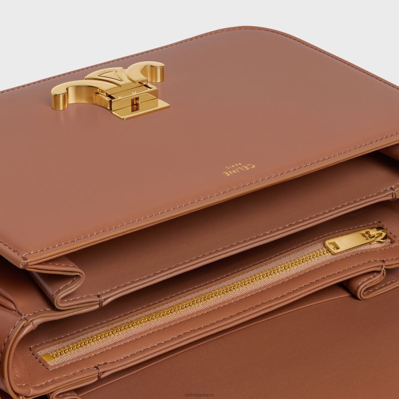 κλασική τσάντα triomphe σε γυαλιστερό δέρμα μοσχαριού γυναίκες CELINE 640PT96 αξεσουάρ μπρούντζος