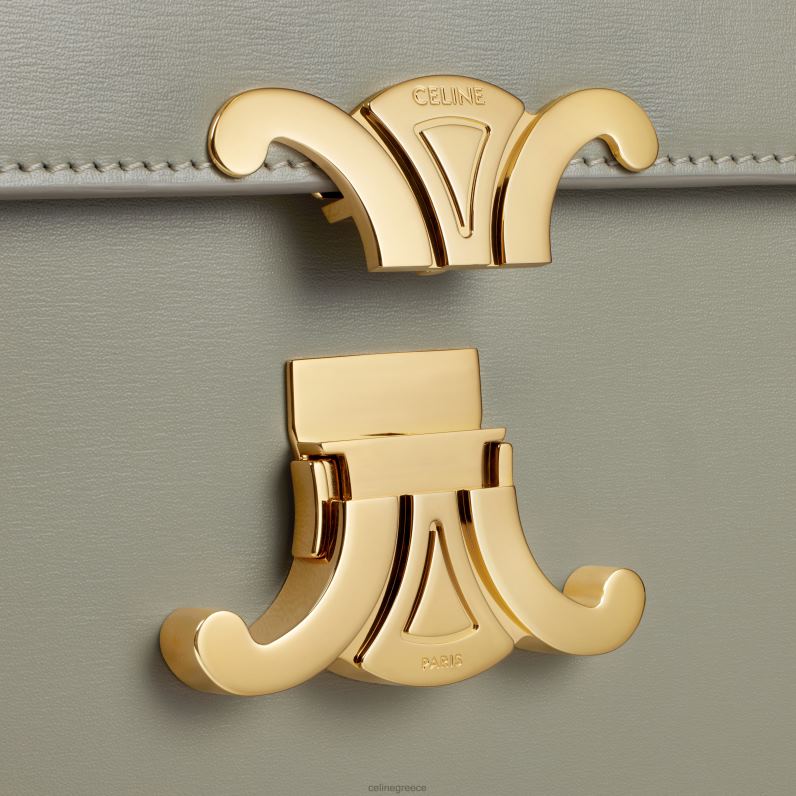 κλασική τσάντα triomphe σε γυαλιστερό δέρμα μοσχαριού γυναίκες CELINE 640PT97 αξεσουάρ πράσινο πηλό