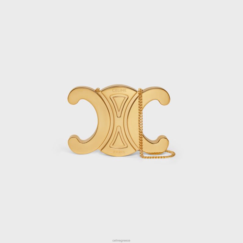 triomphe metal minaudiere από αλουμίνιο γυναίκες CELINE 640PT286 αξεσουάρ χρυσός