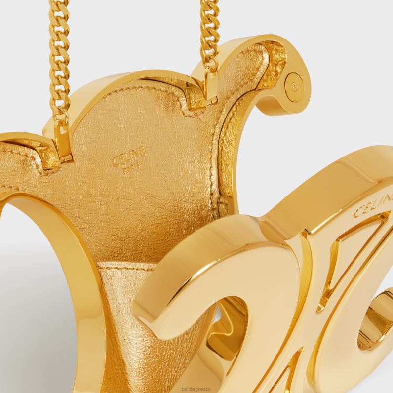 triomphe metal minaudiere από αλουμίνιο γυναίκες CELINE 640PT286 αξεσουάρ χρυσός